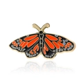 Exquisite Emaille-Schmetterlingsbrosche in Orange und Schwarz mit Goldplattierung - Db003-a
