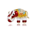 Exotic elephant brooch featuring colorful rhinestones and colorful enamel on gold base - Red Elephant Style (AL1254-A)