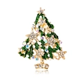 Spilla a forma di albero di Natale in smalto verde con lega d'oro e strass scintillanti - Stile Albero di Natale (C179-A)