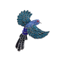 Broche aigle vintage avec strass colorés en pose de vol et finition argentée - Style Argent (AL1101-A)