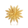 Elegante broche de espiga de trigo dorado con acabado mate y diseño radial de estrella - Broche de Espiga de Trigo (FG032-A) / Dorado