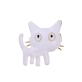 Süße weiße Katzenbrosche mit Goldrand und Emaille-Finish für Damen Mode-Accessoires - Weiße Katze (C261-B)