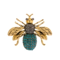 Detailansicht der luxuriösen Bienenbrosche mit blauen und grauen Kristallen - Hellblauer Strass Bienenstil (AL1278-C)