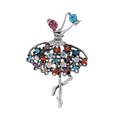 Detalle de broche de bailarina vintage con pedrería de colores en el tutú - Al1300-b