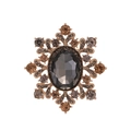 Exquisito broche floral vintage bañado en oro con cristales para mujeres - Estilo Copo de Nieve Vintage (B111-A)