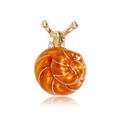 Spilla a chiocciola alla moda con guscio in smalto arancione e finitura dorata - Lumaca Arancione Brillante (C314-A)