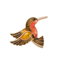 Exquisite handgefertigte Emaille-Kolibri-Brosche in Goldoptik für Anzüge und Kleider - Kolibri-Stil (C321-A)