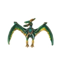 Detailed macro view of an emerald green enamel dragon brooch with blue crystals - Emerald Green Style (AL1532-A)