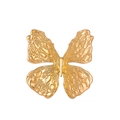 Vintage Brosche goldener Schmetterling mit Relief Lava Textur und luxuriösem Design - Gehämmerter Goldener Schmetterling Stil (D066-A)