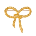Elegant gold bow brooch with a twisted rope texture and vintage royal court style - Bow-knot Style (FG097-A)