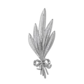 Spilla a forma di spiga d'argento con zirconi scintillanti e dettaglio a fiocco - Argento e Zirconia Bianca (FG-5014C)