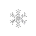 Luxurious silver snowflake brooch with full cubic zirconia stones on white background - Full Pave Snowflake Style (FG-5001A)