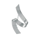 Polished silver ribbon brooch with a minimalist twisted design and safety pin clasp - Fg-5010a