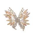 Elegante gouden vlinderbroche met champagne en heldere kristallen voor damesoutfits - Champagne Goud (AL900-A)