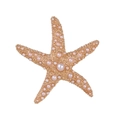 Elegant gold starfish brooch featuring white imitation pearls on a polished metal base - Gold Style (B085-A)