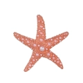 Starfish brooch in rose gold with elegant pink faux pearls on a clean white background - Rose Gold Style (B085-B)