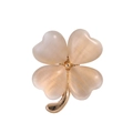 Eleganter vierteiliger Kleeblatt-Brosche mit Opal in champagnerfarbenem Gold - Gold Mit Champagner (D035-C)