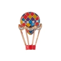 Colorful enamel hot air balloon brooch with sparkling rhinestones and gold alloy frame - Colorful Hot Air Balloon Style (C455-A)