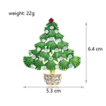 Sparkling rhinestone Christmas tree brooch with green enamel, size 6.4x5.3cm, weight 22g - Classic Christmas Tree (C421-A)