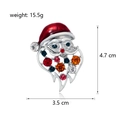 Sparkling Santa Claus brooch with colorful rhinestones and red enamel finish - Colorful Santa Claus (C416-A)