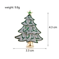 Broche de árbol de Navidad esmaltado con purpurina verde y medidas detalladas - Estilo Árbol de Navidad con Purpurina (C413-A)