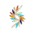 Broche en cristal marquise coloré avec base en métal doré et strass blancs centraux - Style de Tourbillon Coloré (B231-A)