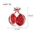 Red enamel pomegranate brooch in gold-plated metal, dimensions 3.6cm by 3.1cm - Style C129-A