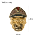 Detailed view of skull brooch with measurements 5.2cm by 3.9cm and 23.4g weight - Military Hat Skull Style(B109-A)
