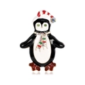 Simpatica spilla natalizia a pinguino con strass colorati e sciarpa in smalto rosso - Stile Pinguino Cartone Animato(B015-A)