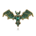Spilla a forma di pipistrello vintage con cristalli verdi e metallo dorato retrò - Oro (Zircone Verde)