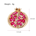 Elegant pomegranate brooch with pink crystals and rhinestones, size 3.5cm by 3.3cm - Style C783-A
