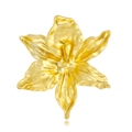 Eleganter goldener 3D-Blumen-Brosche mit sechs Blütenblättern für Vintage-Sakkos und Mäntel - 3D Blumen-Stil (FG112-A)