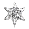 Elegante broche de copo de nieve giratorio en cristal K9 con piedras marquise en plata - Estilo de Copo de Nieve Plateado (B256-A)