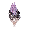 Exquisite French crystal wheat ear brooch with purple stones and rose gold base - Purple And Gray Style (XZ052-A)