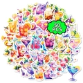 Set mit 50 bunten Aquarell-Cocktail-Aufklebern zur kreativen Dekoration von Planern - T01042545