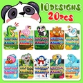 Cartoon animal folding bookmarks set with 20 pieces and 10 cute educational designs - Set Of 10 Different Animal Patterns (T01041861)