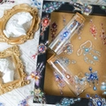 Macro view of vintage butterfly and gemstone PET stickers on glass bottles and frames - Jewelry Butterfly Style (T01042567) / 50 Sheets