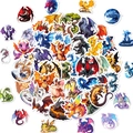 Detailed view of watercolor dragon stickers in various artistic styles for kids - Dragon Theme Stickers (T01042594) / 50 Sheets / Colorful