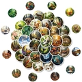 Close-up of 50 waterproof animal stickers with realistic forest wildlife illustrations - Realistic Forest Animal Collection (T01042590)