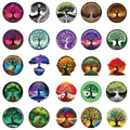 Grille détaillée montrant 25 modèles variés d'autocollants Arbre de Vie pour DIY - Série Arbre De Vie (T01042588)