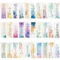 Set aus 30 floralen Lesezeichen mit inspirierenden Sprüchen und Aquarell-Hintergrund - Aquarell Blumen Inspirierender Stil (T01042609)