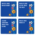 Gioco di carte Who Can Do It per feste con carte di sfida sociale blu scuro e icone - Carte Domande Di Interazione Sociale (T01042604)