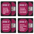 Cartas de juego para beber para adultos con diseños geométricos en negro y rosa - Estilo Negro Rosa (T01042652)