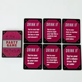 Juego de cartas Drink If para fiestas en caja de diseño rosa y negro elegante - T01042652
