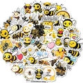 50er Set Cartoon-Biene-Aufkleber für Tagebuch und wasserfeste Schreibwarendekoration - Cartoon-Bienen-Stil(T01042667)