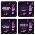 Carte da gioco Girls' Night Out con sfide al neon su sfondo viola per feste - T01042679