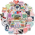 Set di 50 adesivi colorati per la lettura con animali e libri per laptop e diari - Stile Tema Lettura(T01042664)