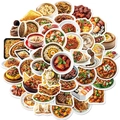 Collezione di 50 adesivi alimentari realistici con piatti cinesi e cucina globale - Stile Tema Cibo (T01042668)