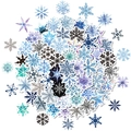 Variedad de 50 pegatinas de copos de nieve de Navidad para portátiles y decoro - Estilo Mix de Copos de Nieve (T01042006)