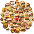 50 Stück Cartoon Burger Graffiti Aufkleber zur Dekoration von Gitarren und Helmen - Burger Theme Muster (T01042669)